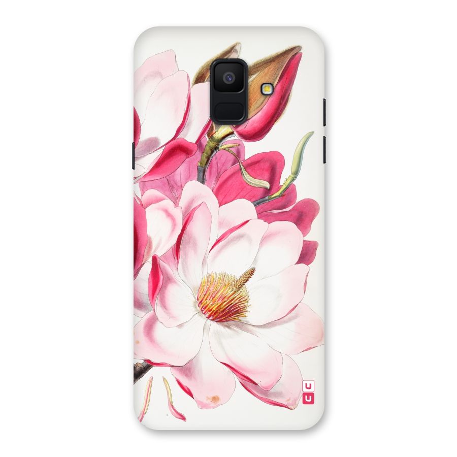 Pink Beautiful Flower Back Case for Galaxy A6 (2018)