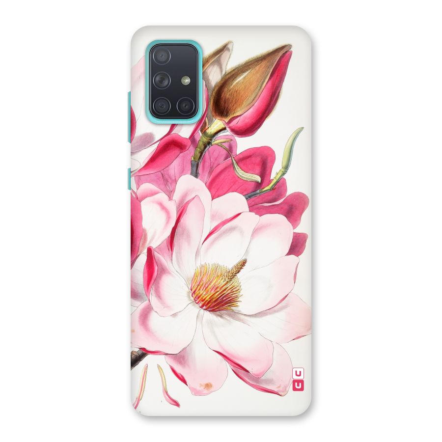 Pink Beautiful Flower Back Case for Galaxy A71