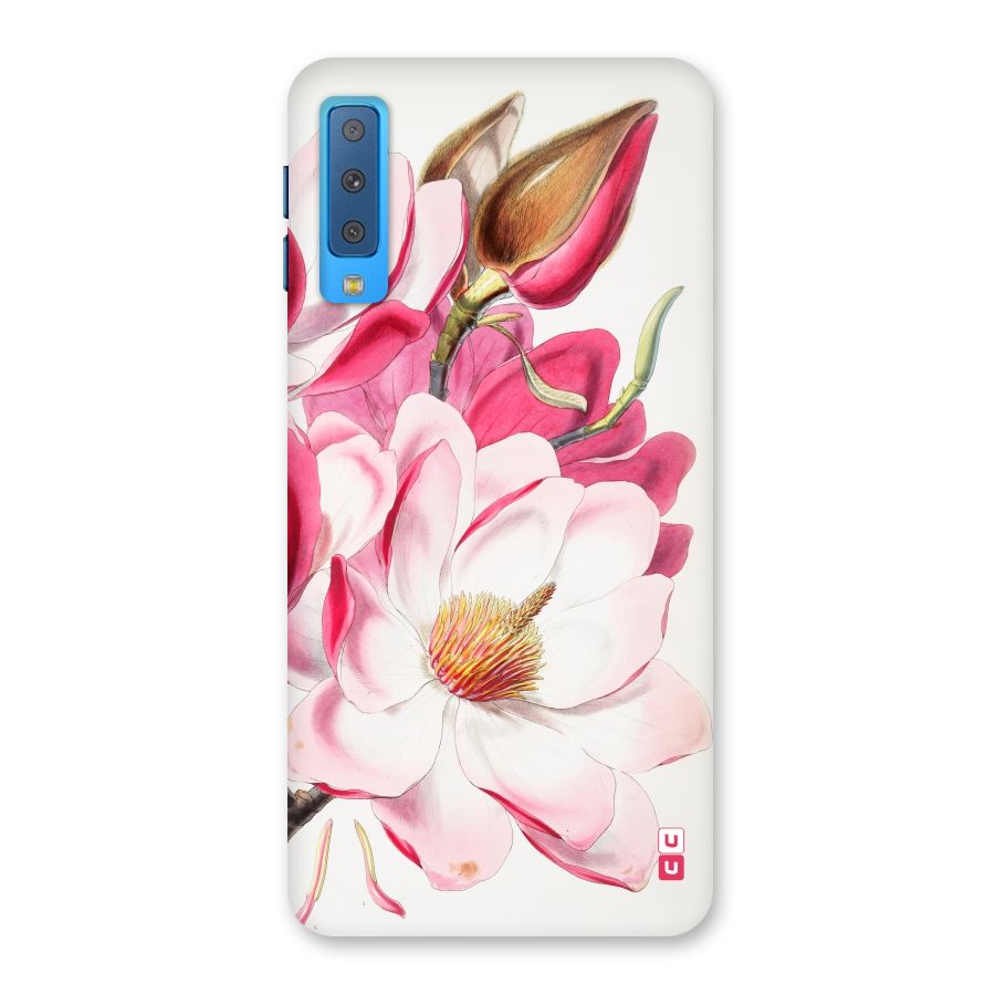 Pink Beautiful Flower Back Case for Galaxy A7 (2018)