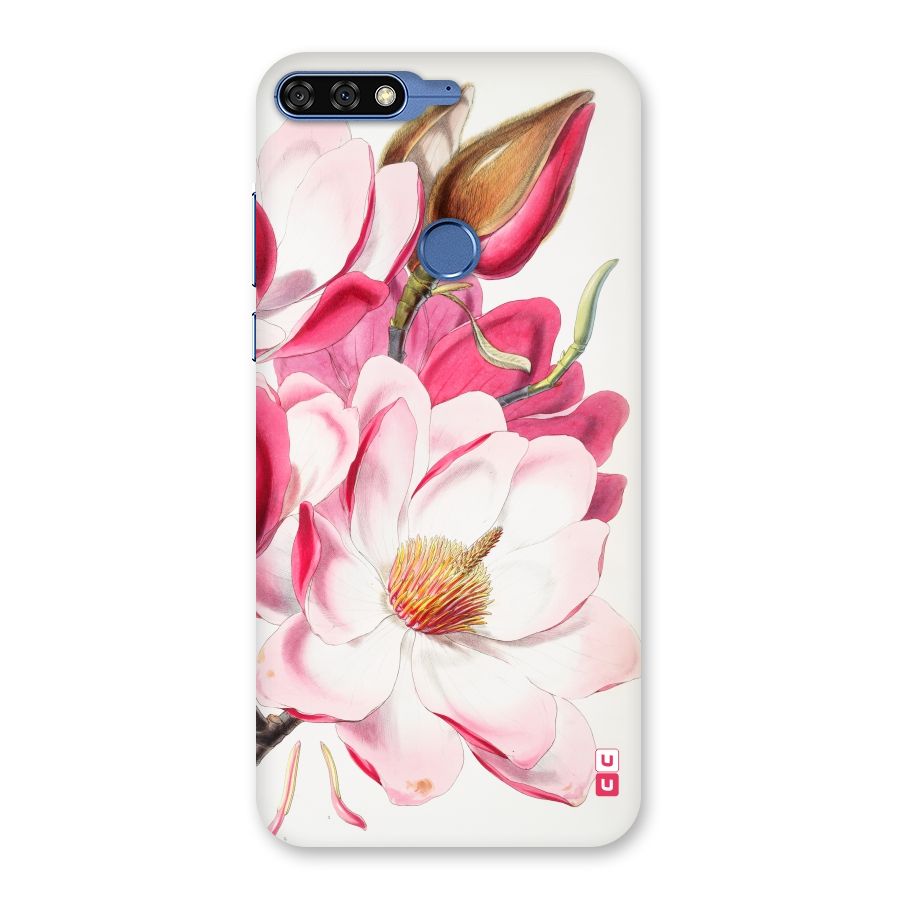 Pink Beautiful Flower Back Case for Honor 7C
