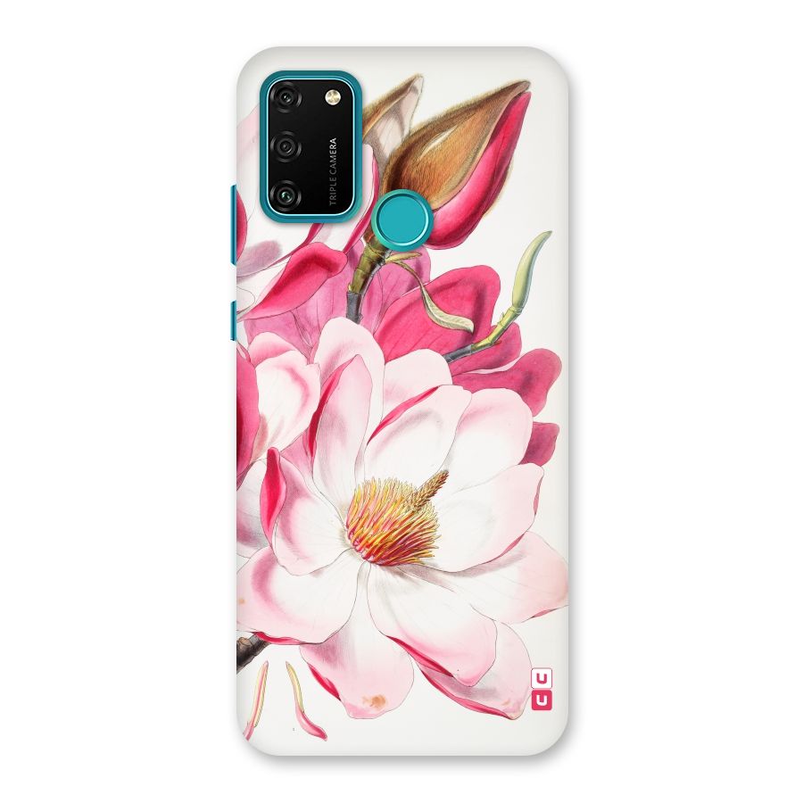Pink Beautiful Flower Back Case for Honor 9A