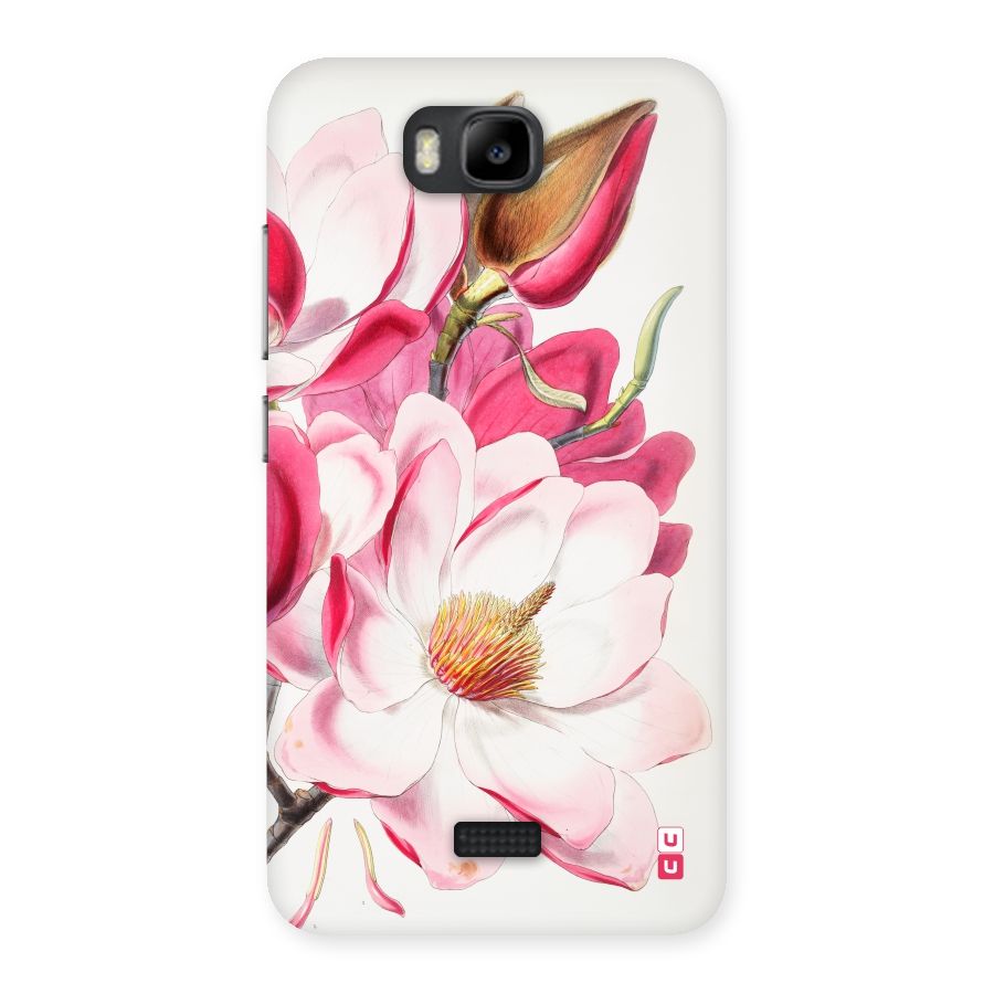 Pink Beautiful Flower Back Case for Honor Bee