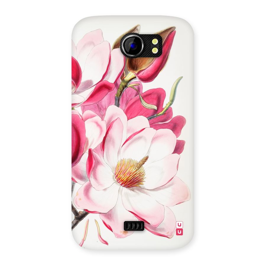 Pink Beautiful Flower Back Case for Micromax Canvas 2 A110