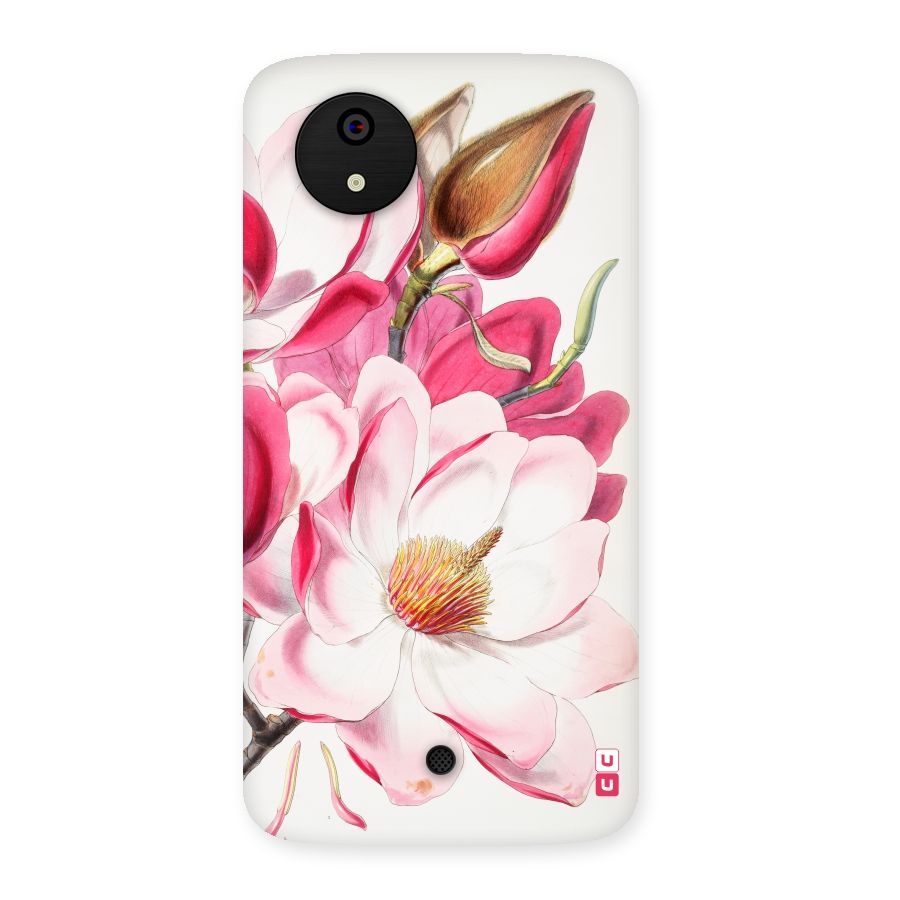 Pink Beautiful Flower Back Case for Micromax Canvas A1