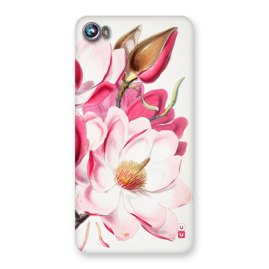 Pink Beautiful Flower Back Case for Micromax Canvas Fire 4 A107