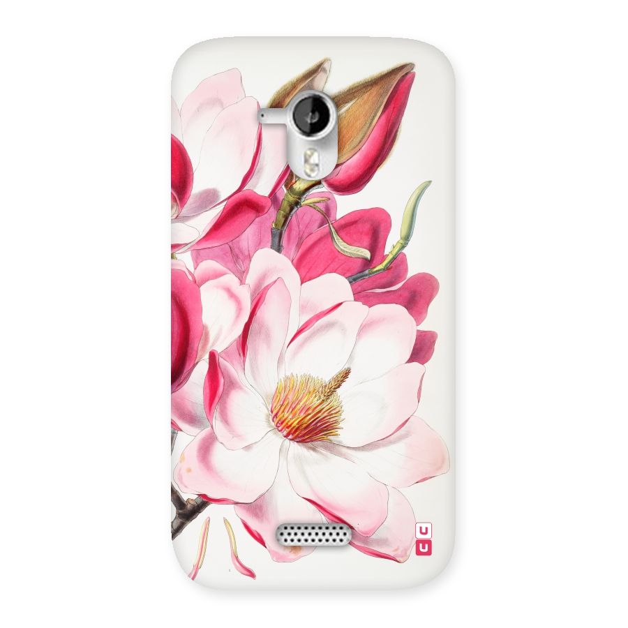 Pink Beautiful Flower Back Case for Micromax Canvas HD A116