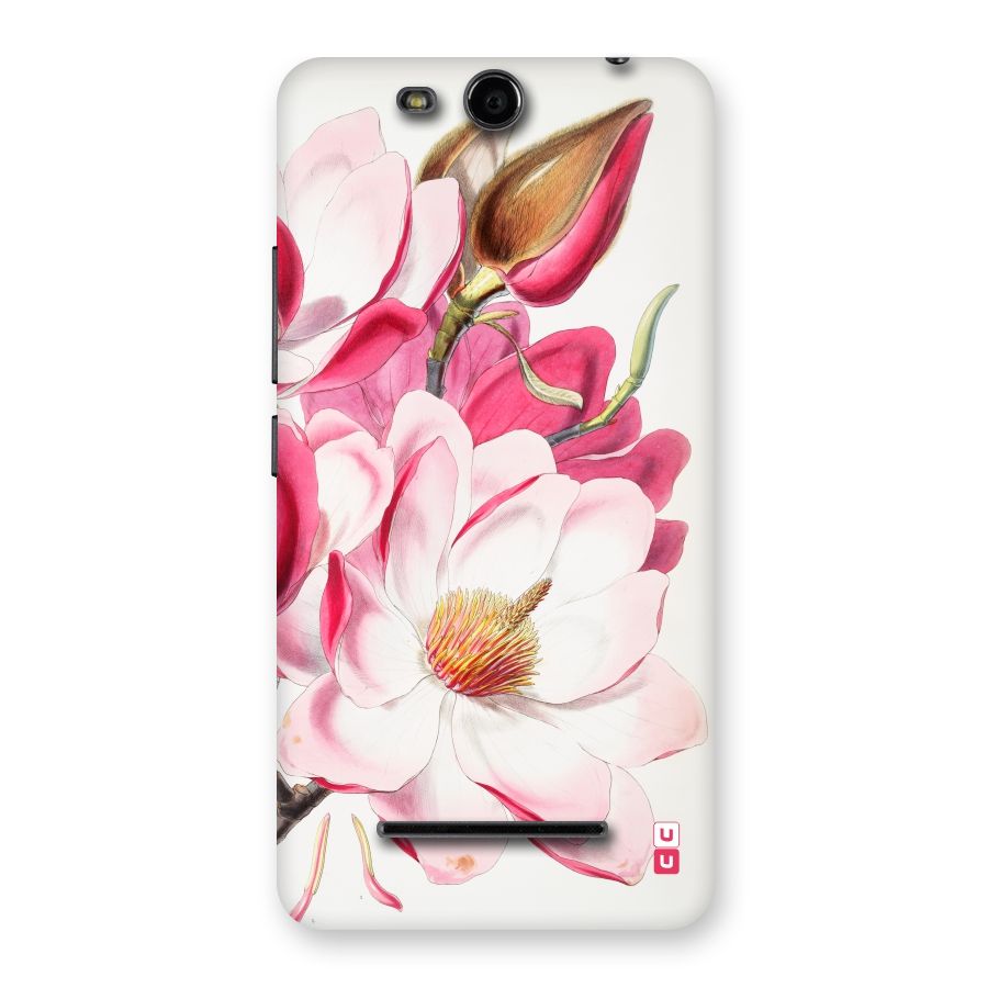 Pink Beautiful Flower Back Case for Micromax Canvas Juice 3 Q392