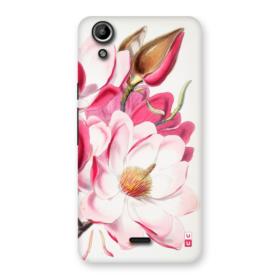 Pink Beautiful Flower Back Case for Micromax Canvas Selfie Lens Q345