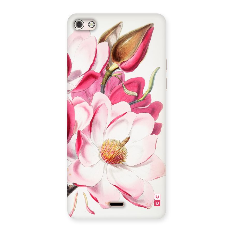Pink Beautiful Flower Back Case for Micromax Canvas Silver 5