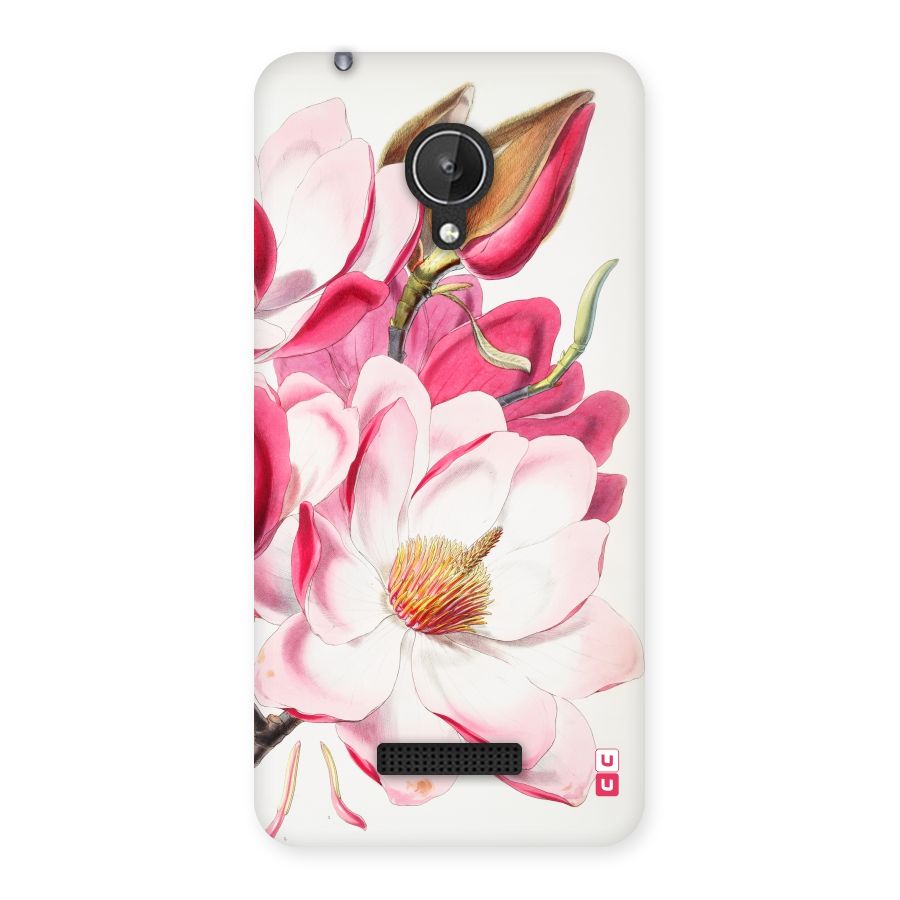 Pink Beautiful Flower Back Case for Micromax Canvas Spark Q380