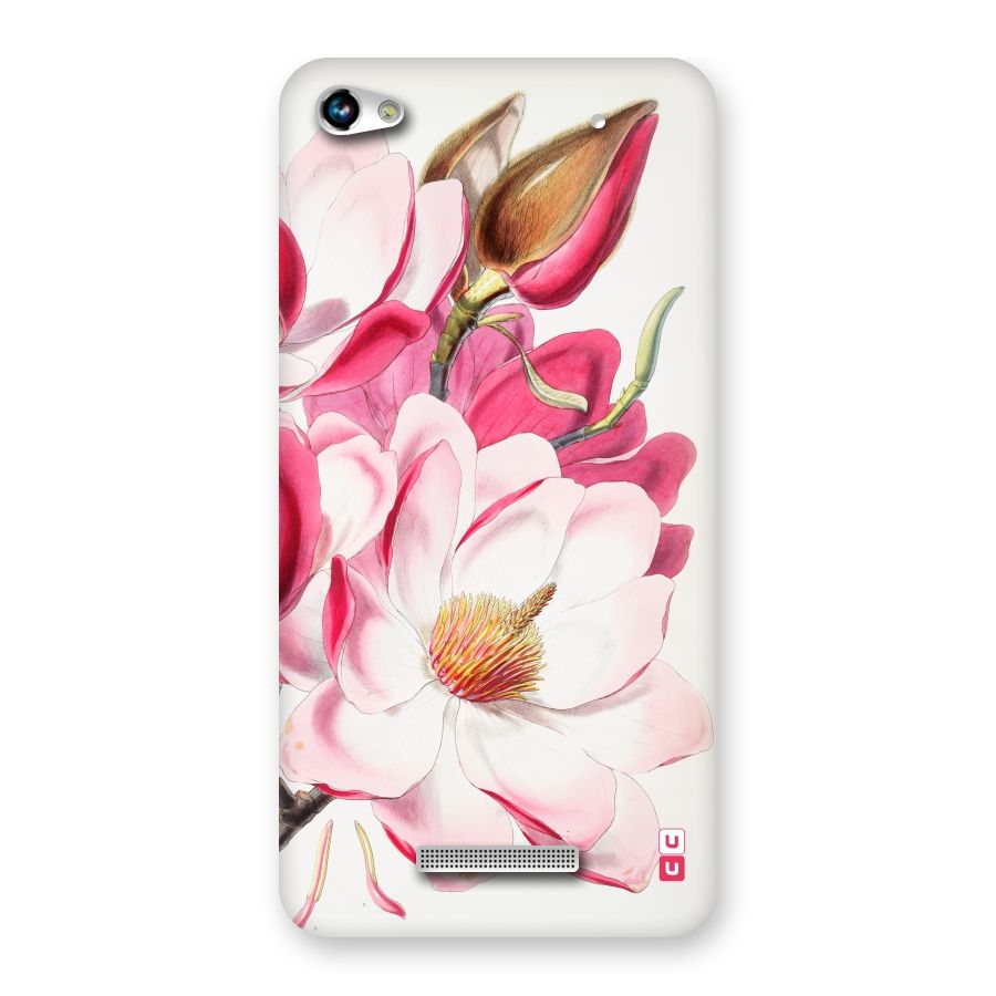 Pink Beautiful Flower Back Case for Micromax Hue 2