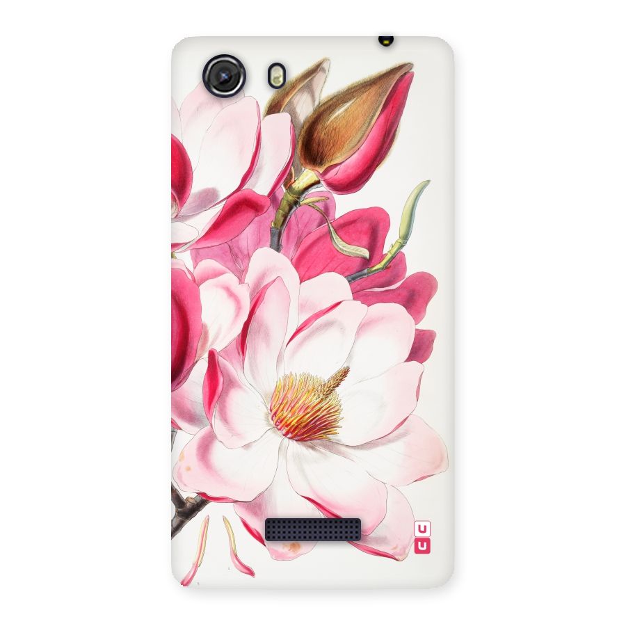 Pink Beautiful Flower Back Case for Micromax Unite 3