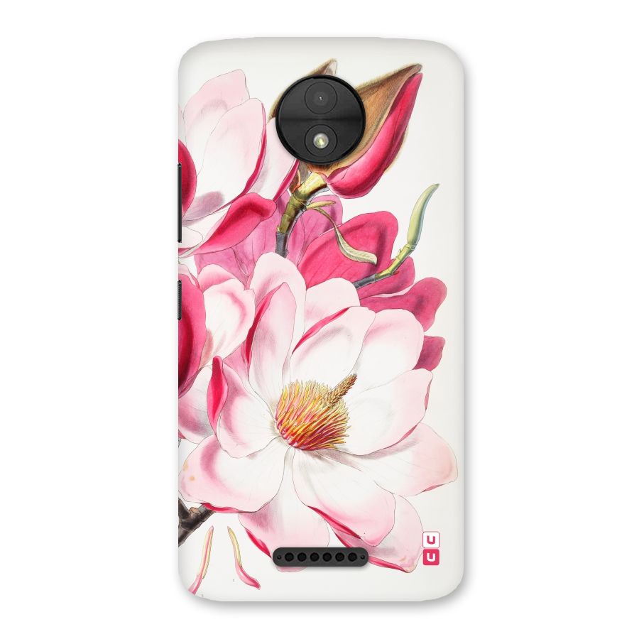 Pink Beautiful Flower Back Case for Moto C