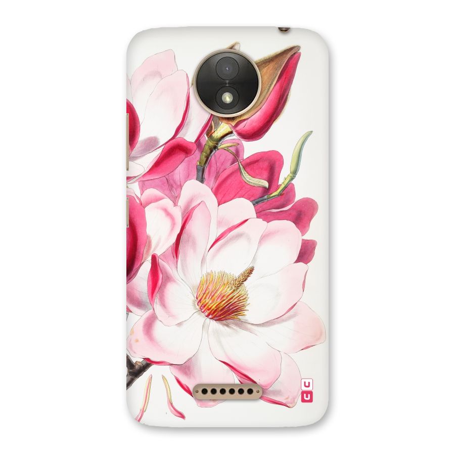 Pink Beautiful Flower Back Case for Moto C Plus