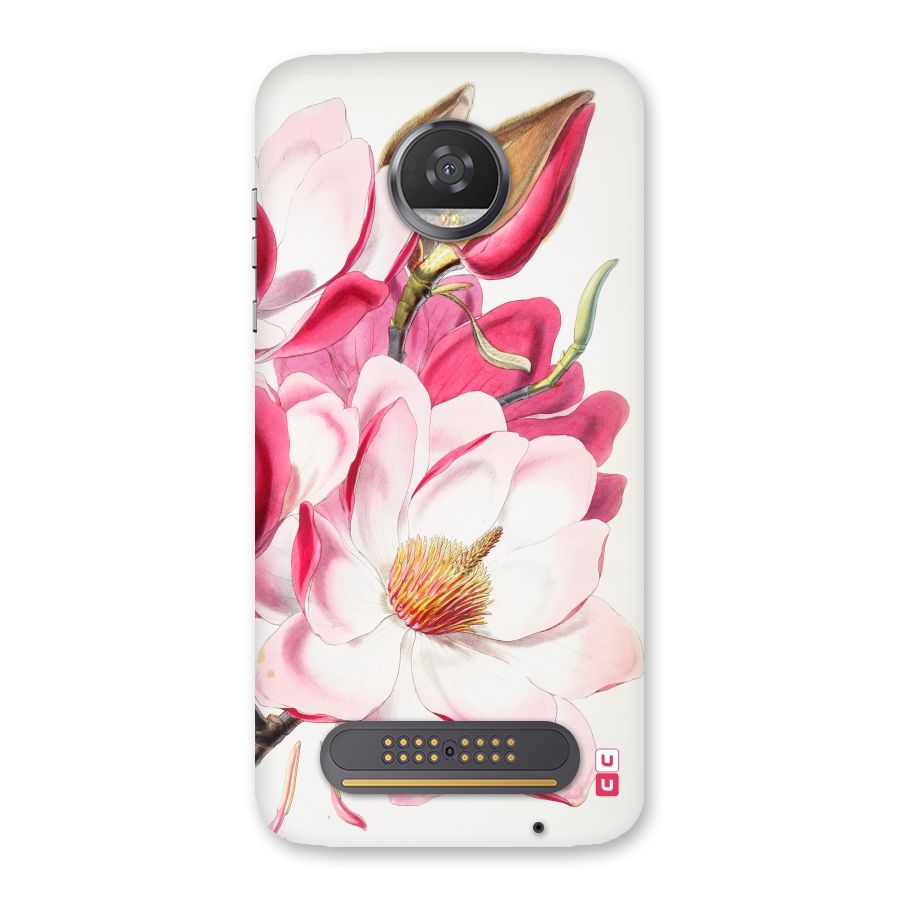 Pink Beautiful Flower Back Case for Moto Z2 Play