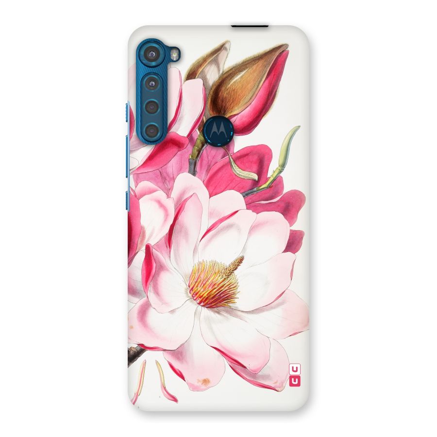 Pink Beautiful Flower Back Case for Motorola One Fusion Plus