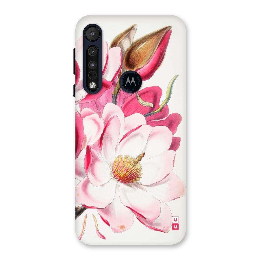 Pink Beautiful Flower Back Case for Motorola One Macro