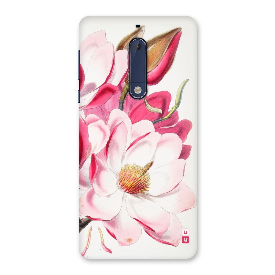 Pink Beautiful Flower Back Case for Nokia 5