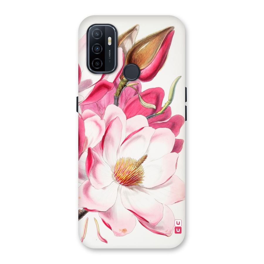 Pink Beautiful Flower Back Case for Oppo A32