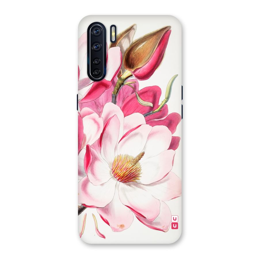 Pink Beautiful Flower Back Case for Oppo F15