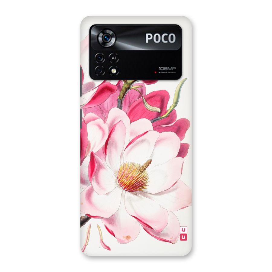 Pink Beautiful Flower Back Case for Poco X4 Pro 5G