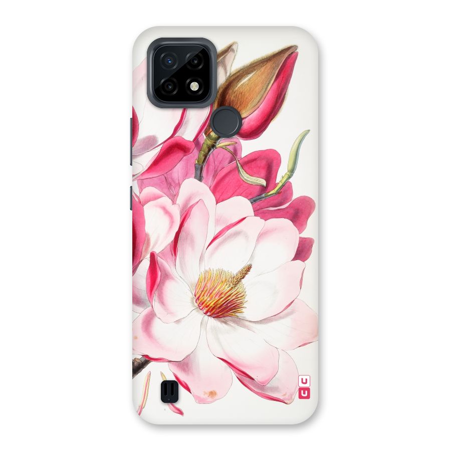 Pink Beautiful Flower Back Case for Realme C21