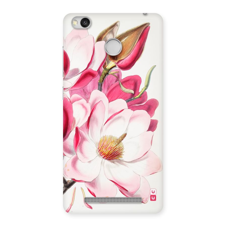 Pink Beautiful Flower Back Case for Redmi 3S Prime