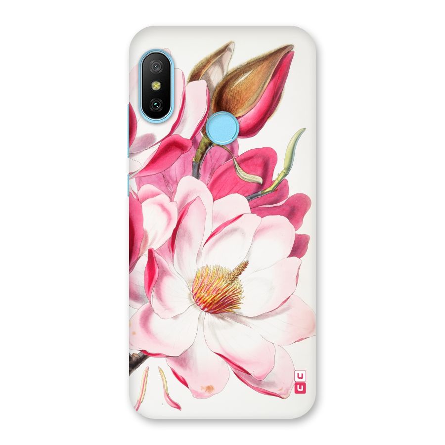 Pink Beautiful Flower Back Case for Redmi 6 Pro