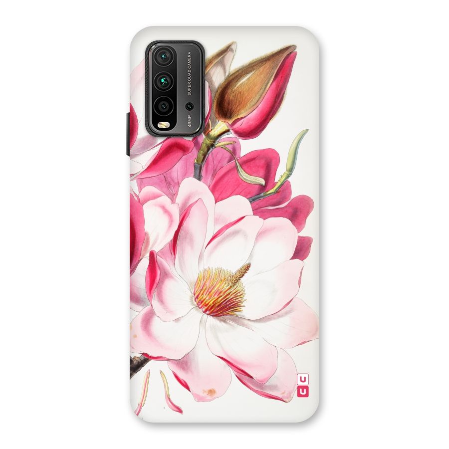 Pink Beautiful Flower Back Case for Redmi 9 Power