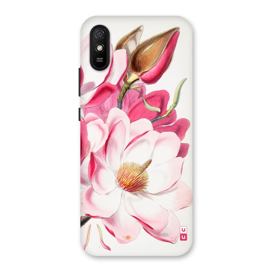 Pink Beautiful Flower Back Case for Redmi 9i