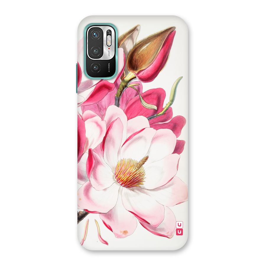 Pink Beautiful Flower Back Case for Redmi Note 10T 5G