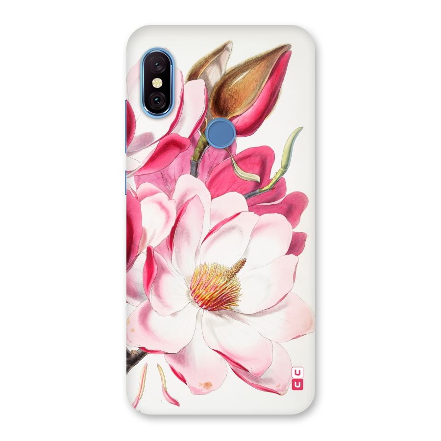 Pink Beautiful Flower Back Case for Redmi Note 6 Pro