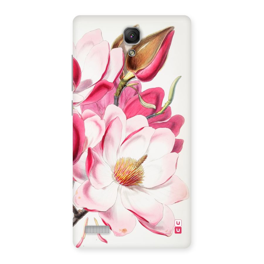 Pink Beautiful Flower Back Case for Redmi Note Prime