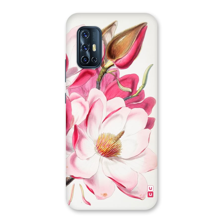 Pink Beautiful Flower Back Case for Vivo V17