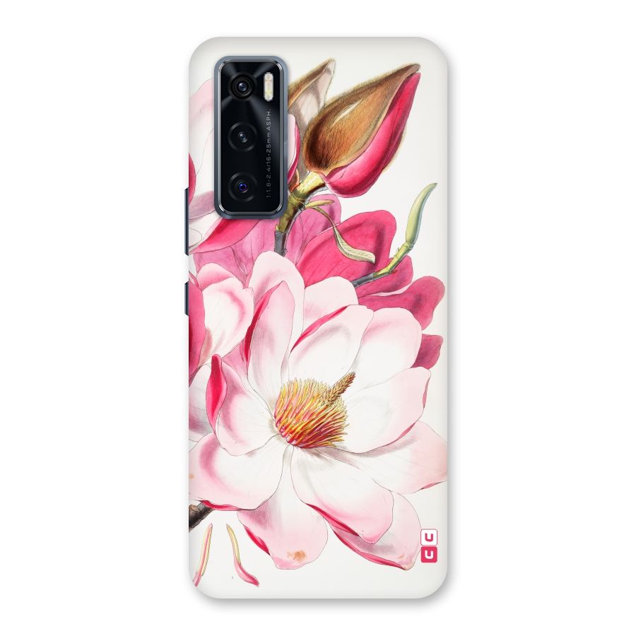 Pink Beautiful Flower Back Case for Vivo V20 SE