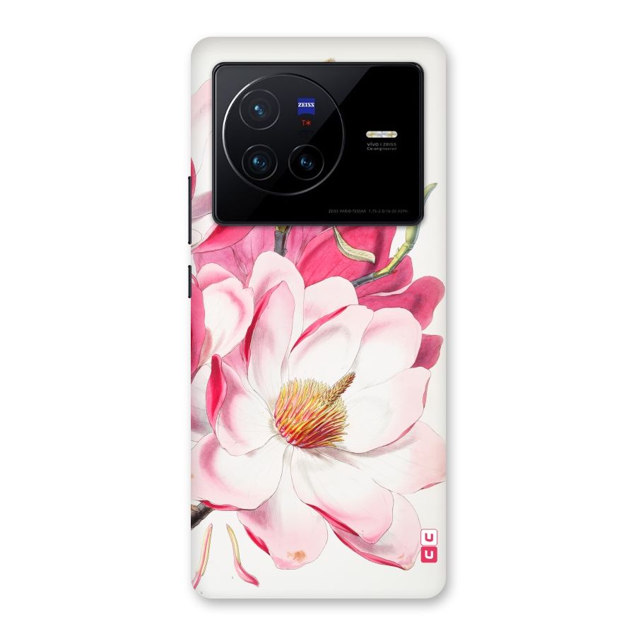 Pink Beautiful Flower Back Case for Vivo X80