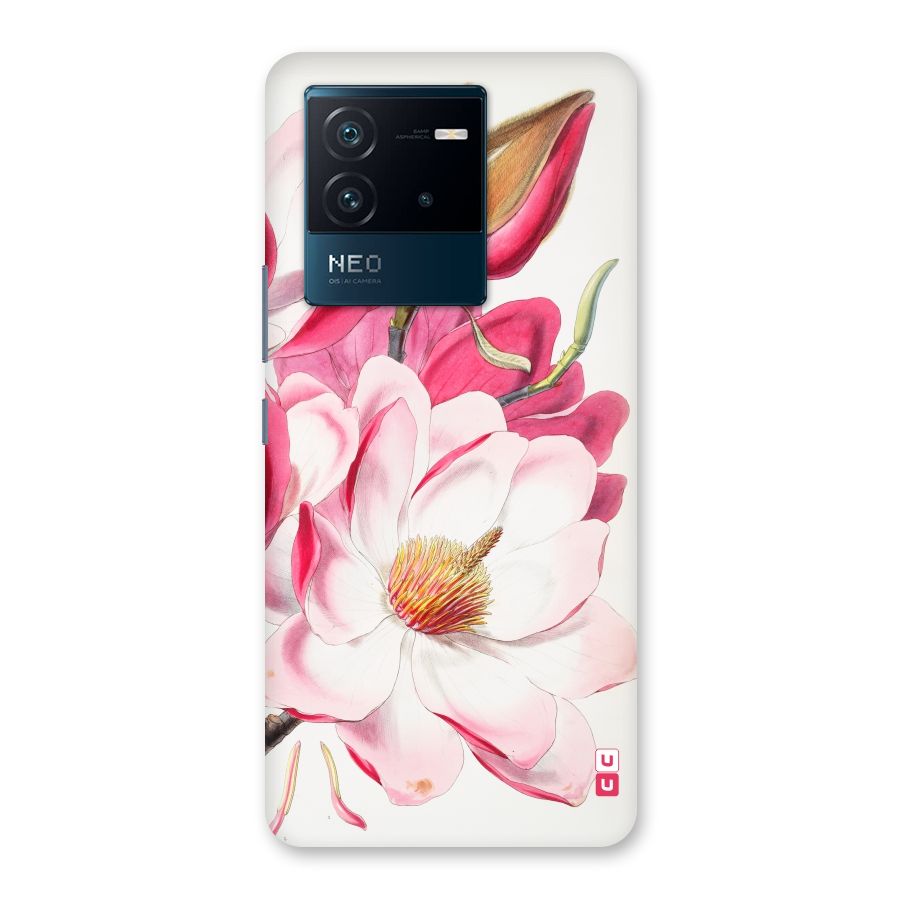 Pink Beautiful Flower Back Case for Vivo iQOO Neo 6 5G