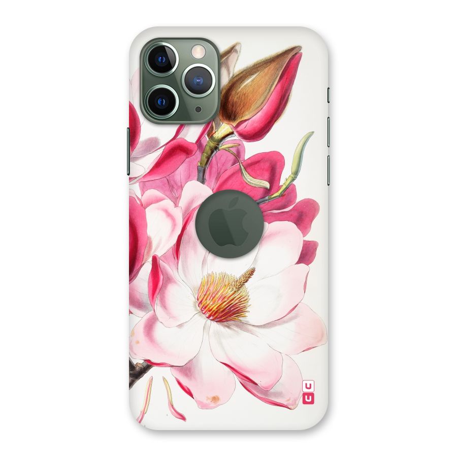 Pink Beautiful Flower Back Case for iPhone 11 Pro Logo  Cut