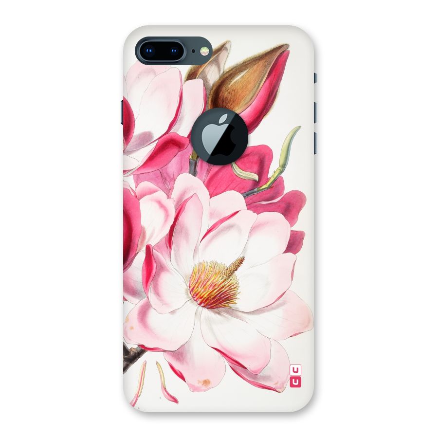 Pink Beautiful Flower Back Case for iPhone 7 Plus Logo Cut