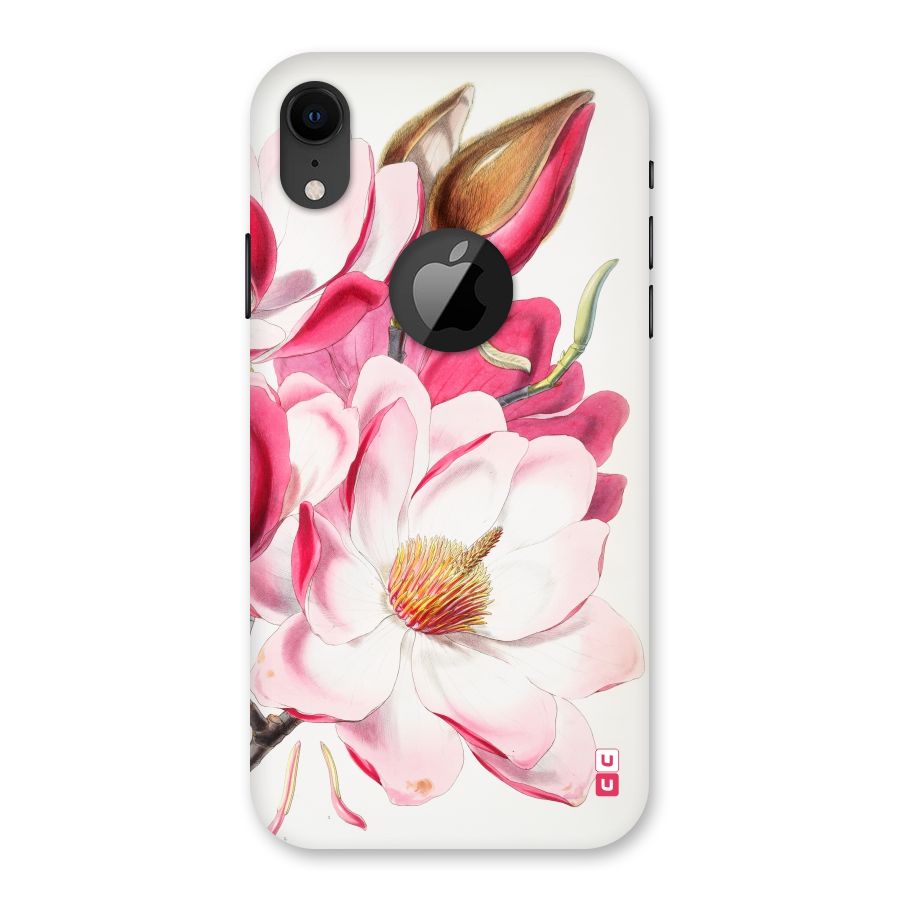 Pink Beautiful Flower Back Case for iPhone XR Logo Cut