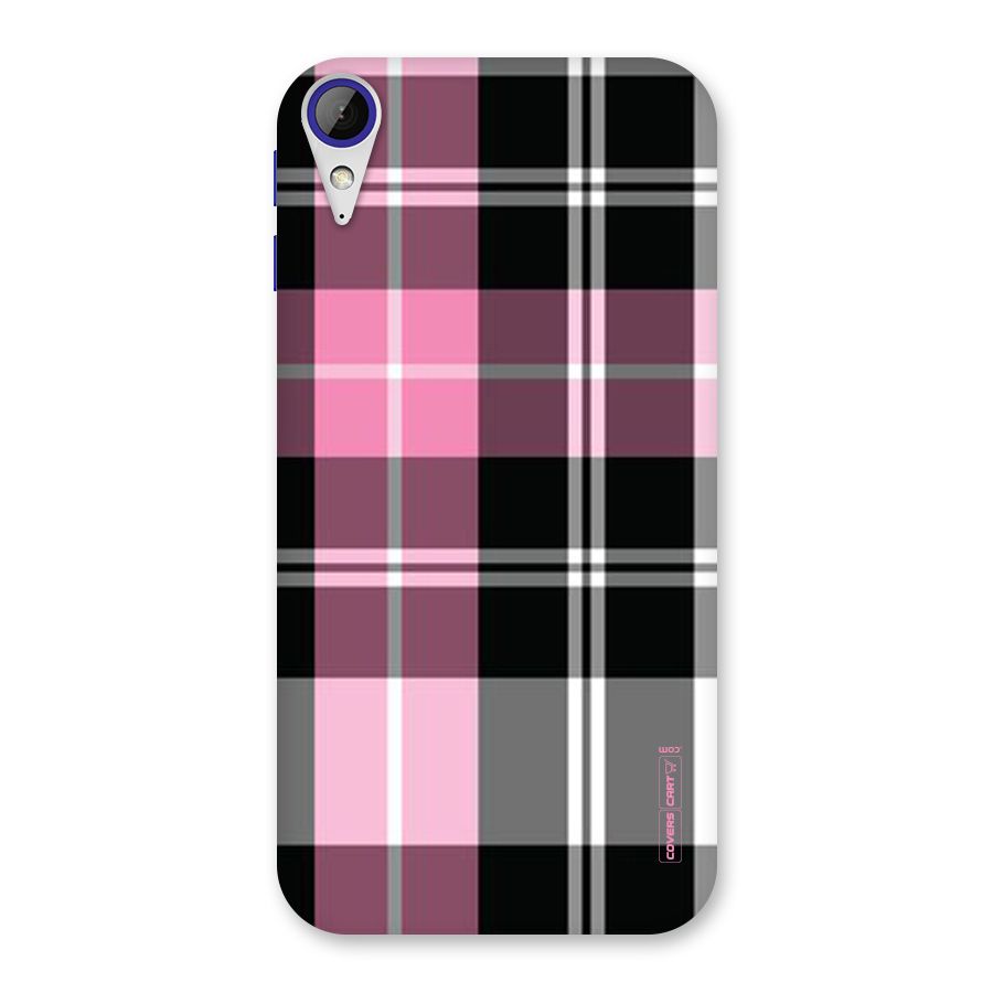 Pink Black Check Back Case for Desire 830
