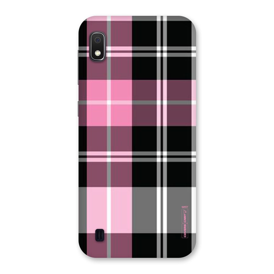 Pink Black Check Back Case for Galaxy A10