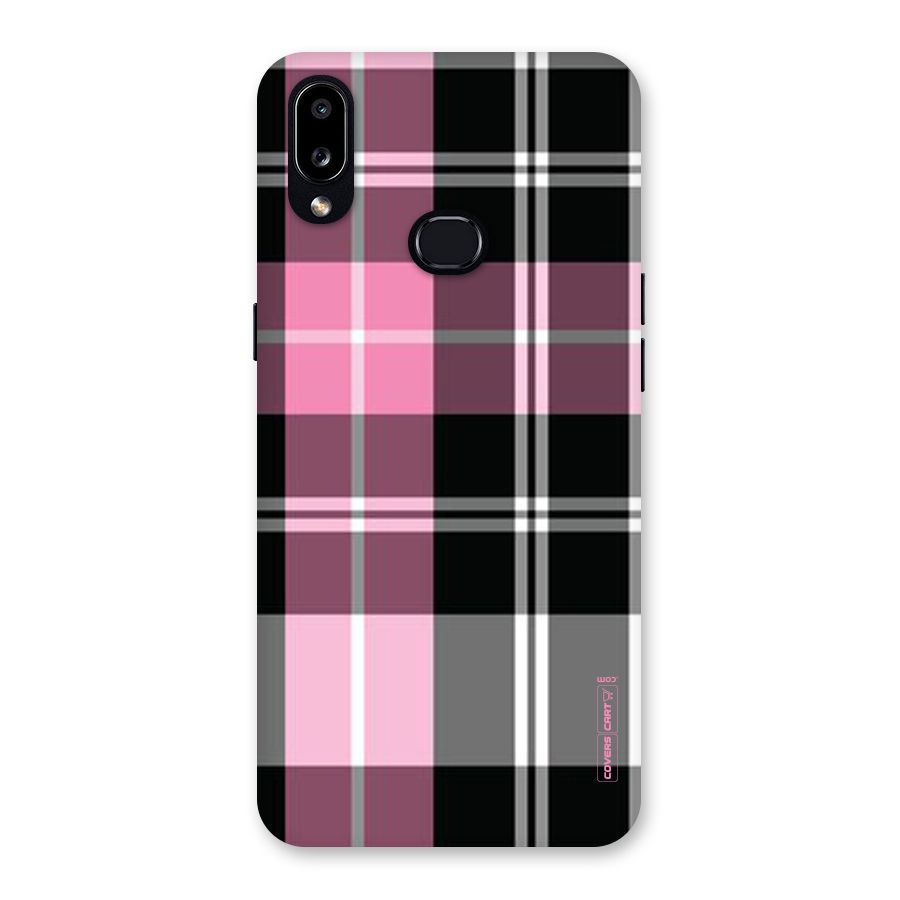 Pink Black Check Back Case for Galaxy A10s