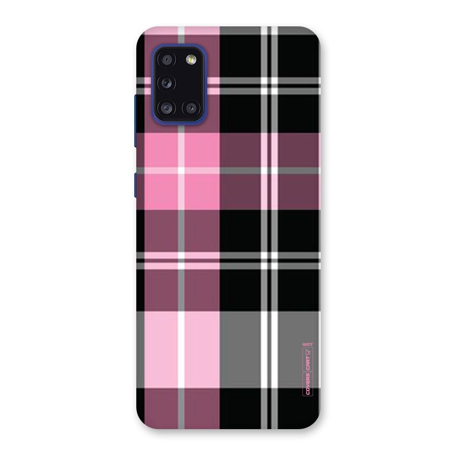 Pink Black Check Back Case for Galaxy A31