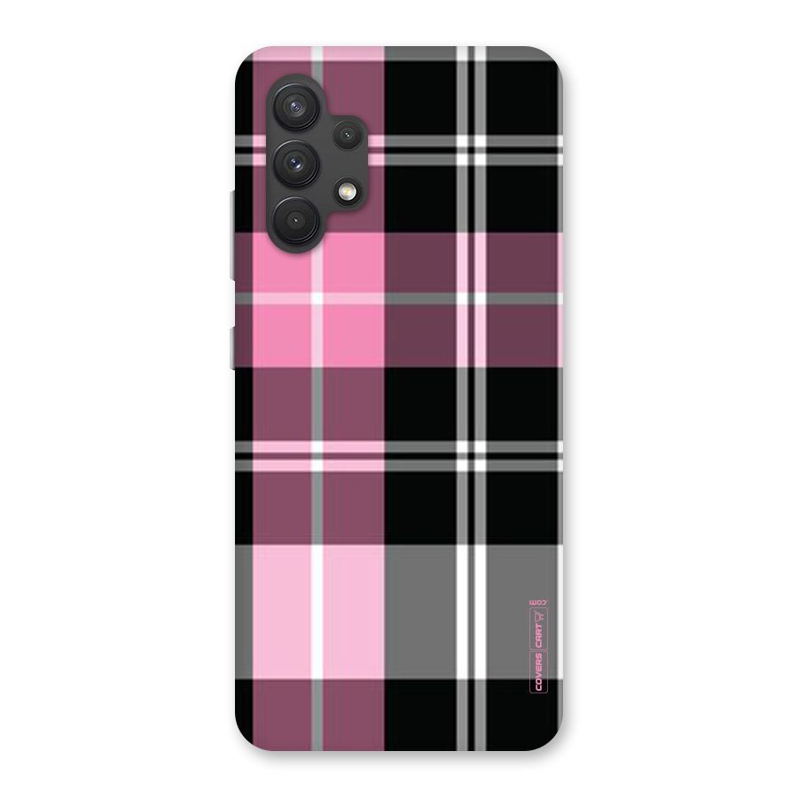 Pink Black Check Back Case for Galaxy A32