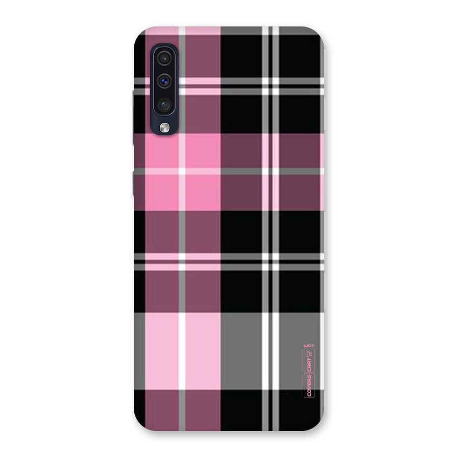 Pink Black Check Back Case for Galaxy A50s
