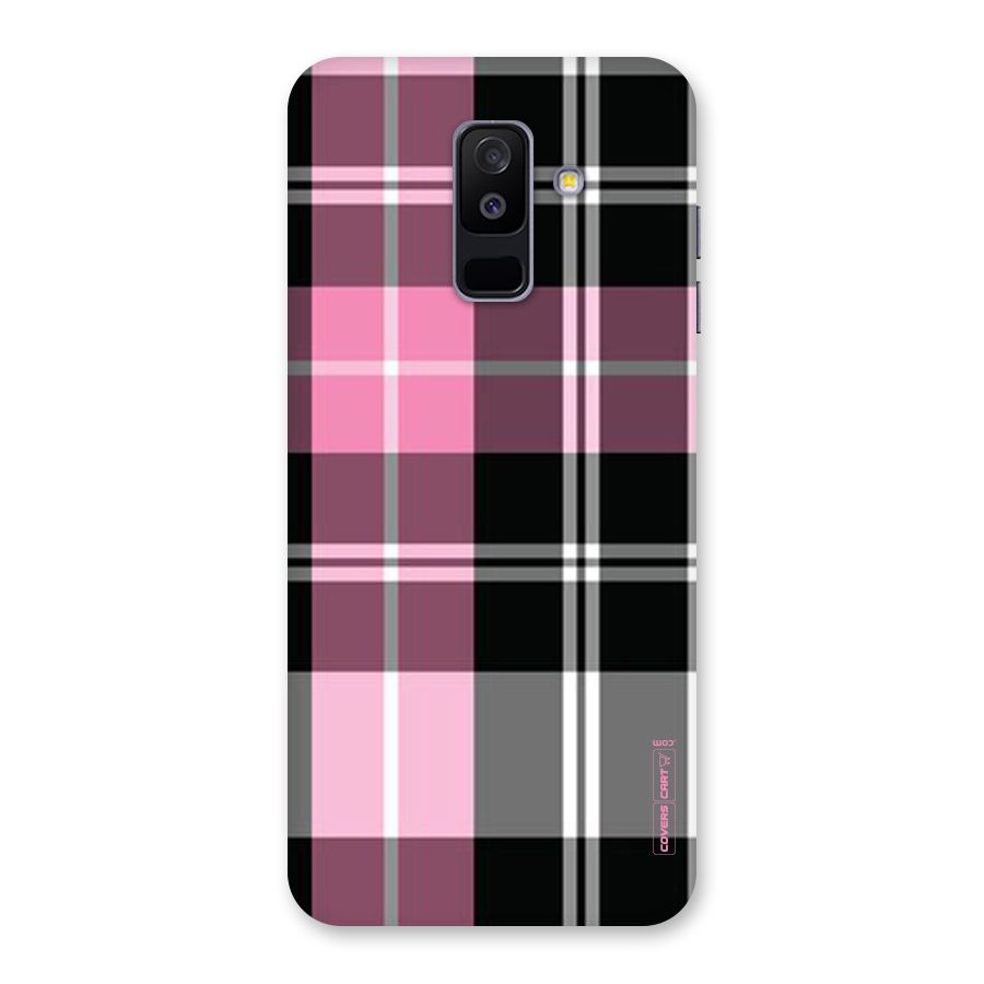 Pink Black Check Back Case for Galaxy A6 Plus