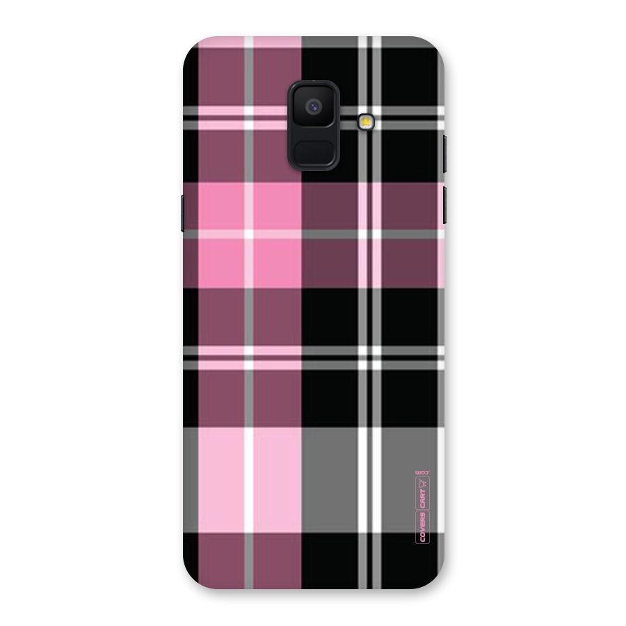 Pink Black Check Back Case for Galaxy A6 (2018)