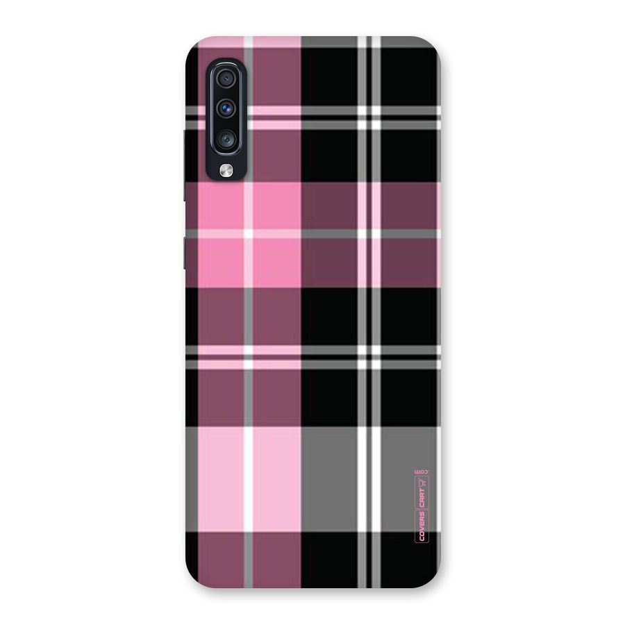 Pink Black Check Back Case for Galaxy A70
