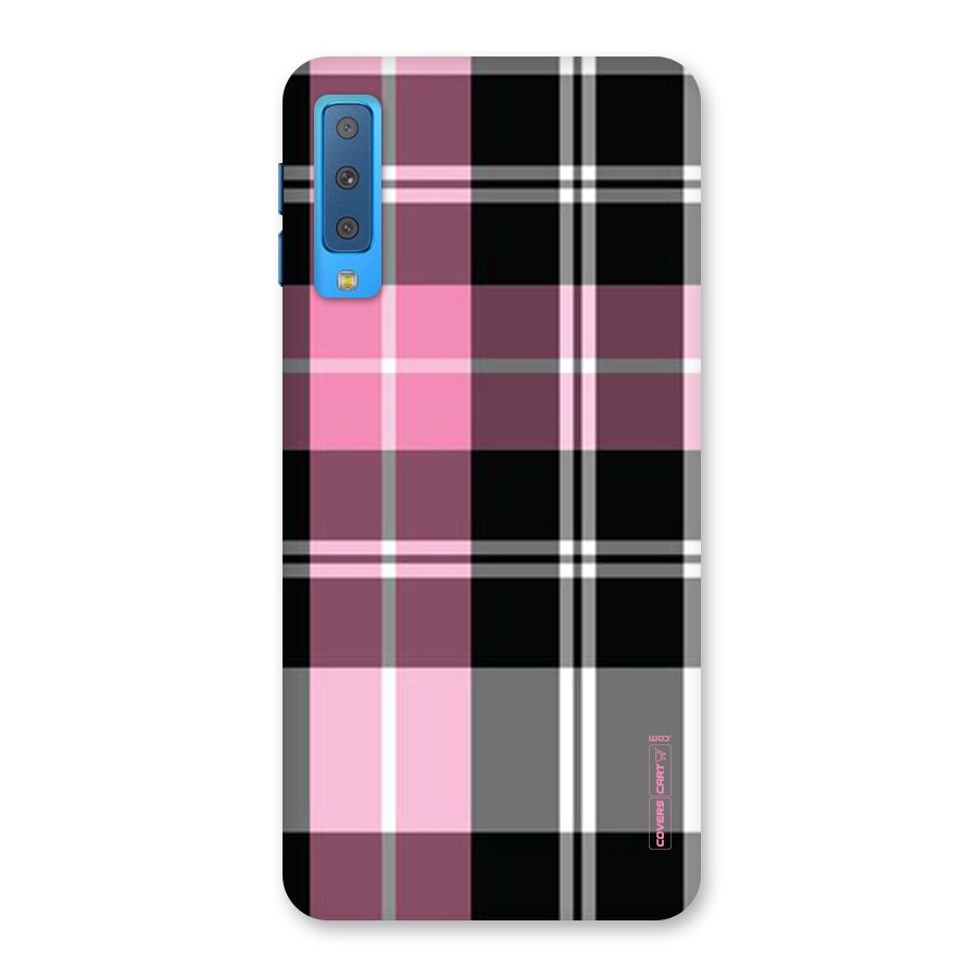 Pink Black Check Back Case for Galaxy A7 (2018)